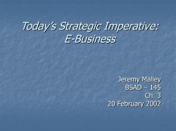 Today`s Strategic Imperative: E