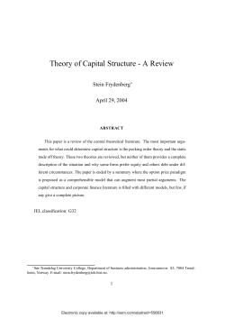 Theory of Capital Structure - A Review