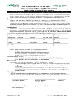 Participant Assumption of Risk