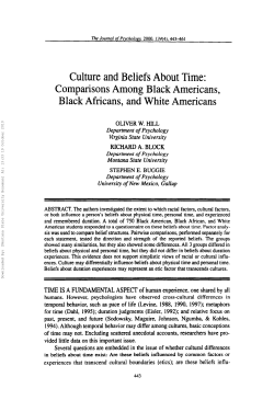 Culture and Beliefs About Time