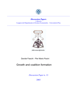 Growth and coalition formation - Dipartimento di Economia e