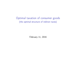 Optimal taxation of consumer goods