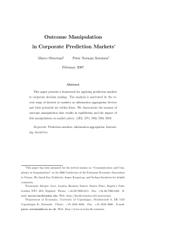 Outcome Manipulation in Corporate Prediction Markets&lowast;