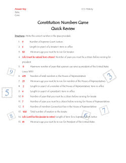 Quick Review: Constitution Numbers Game