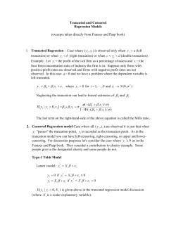 Truncated and Censored Notes