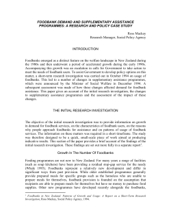 foodbank demand and supplementary assistance