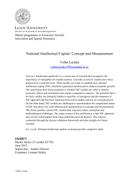 National Intellectual Capital: Concept and