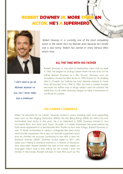 ROBERT DOWNEY JR. MORE THAN AN ACTOR, HE`S A