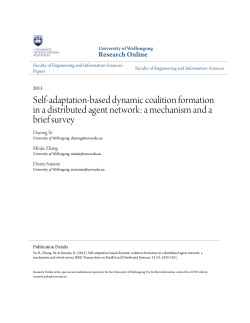 Self-adaptation-based dynamic coalition - Research Online