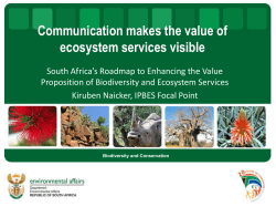 Communication makes the value of ecosystem services visible