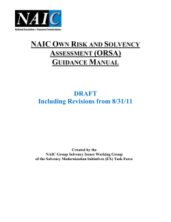 DRAFT 8/31/11 NAIC Own Risk and Solvency Assessment (ORSA
