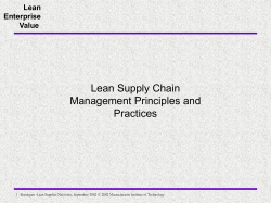 Lean Supply Chain Management Principles and Practices