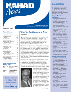 Congratulations! When You Can`t Compete on Price