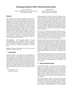 Evaluating Enjoyment Within Alternate Reality Games