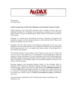 ASX Release 22 March 2010 AuDAX accepts farm in offer from