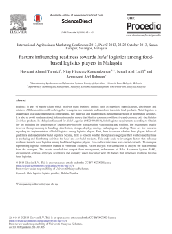 Factors Influencing Readiness towards Halal