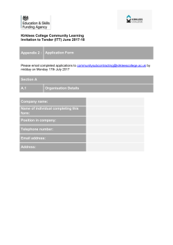 (Appendix 2) - Tender Application Form
