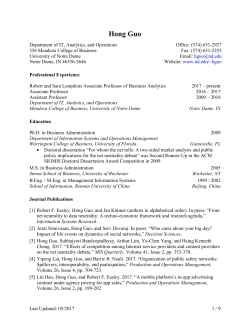 Hong Guo - University of Notre Dame