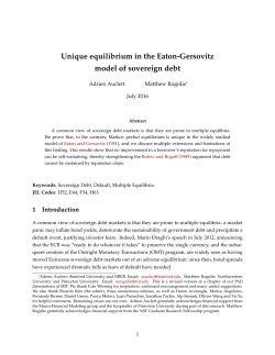 Unique equilibrium in the Eaton-Gersovitz model of sovereign debt