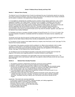Article 11National Honor Society and Honor Roll Section 1