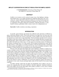 implicit cooperation in conflict resolution for simple agents
