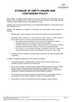 storage of empty drums and containers policy
