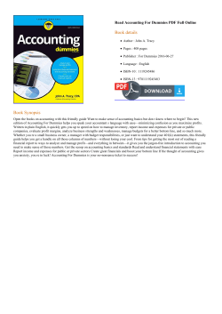 Read Accounting For Dummies PDF Full Online
