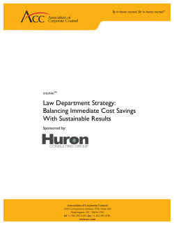 Law Department Strategy: Balancing Immediate Cost Savings With