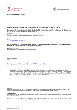 University of Groningen Orbital superexchange and crystal field