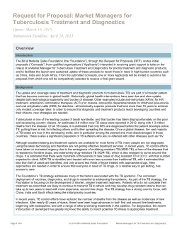 Market Managers for Tuberculosis Treatment and Diagnostics Opens