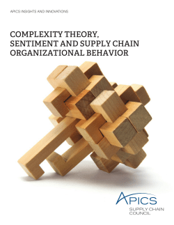 complexity theory, sentiment and supply chain