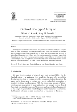 Centroid of a type-2 fuzzy set - USC Signal and Image Processing