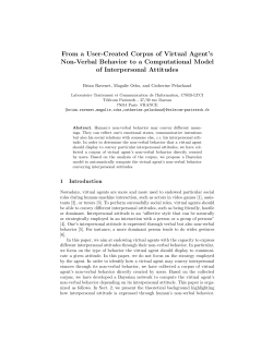From a User-Created Corpus of Virtual Agent`s Non