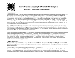 Innovate and Emerging 4-H Club Models Template