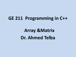 Matrix multiplication - KSU Faculty Member websites