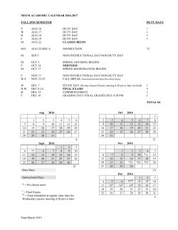 OPTION #3 (3 week semester break/Tuesday start)