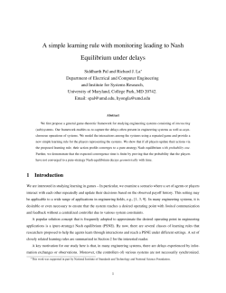A simple learning rule with monitoring leading to Nash Equilibrium