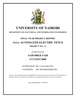 AUTOMATED ELECTRIC FENCE - Department of Electrical
