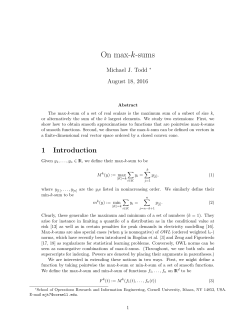 On max-k-sums - Cornell University