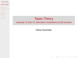 Topos Theory - Lectures 12 and 13: Geometric