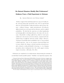 Do Natural Disasters Modify Risk Preferences? Evidence