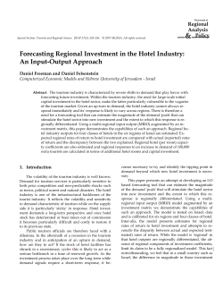 Forecasting Regional Investment in the Hotel Industry: An Input
