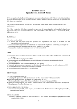 2016 SNA Policy