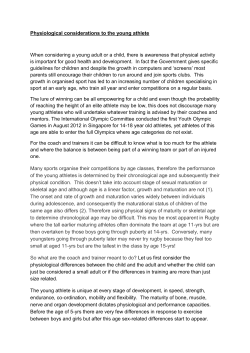 Physiology of the Young Athlete
