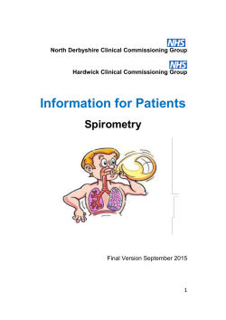 Information for Patients Spirometry