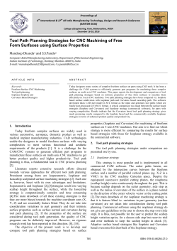 Tool Path Planning Strategies for CNC Machining of Free Form