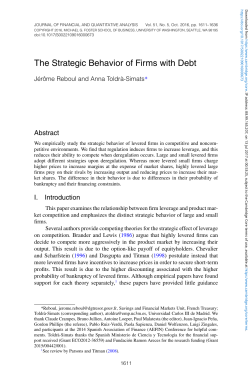 The Strategic Behavior of Firms with Debt