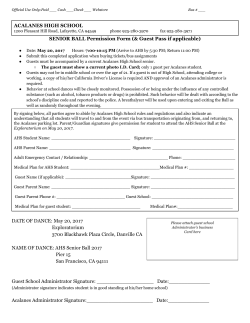 ACALANES HIGH SCHOOL SENIOR BALL Permission Form