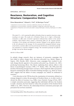 Reactance, Restoration, and Cognitive Structure: Comparative Statics