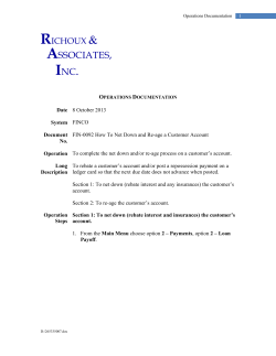 How To Net Down and Re - age an Acct